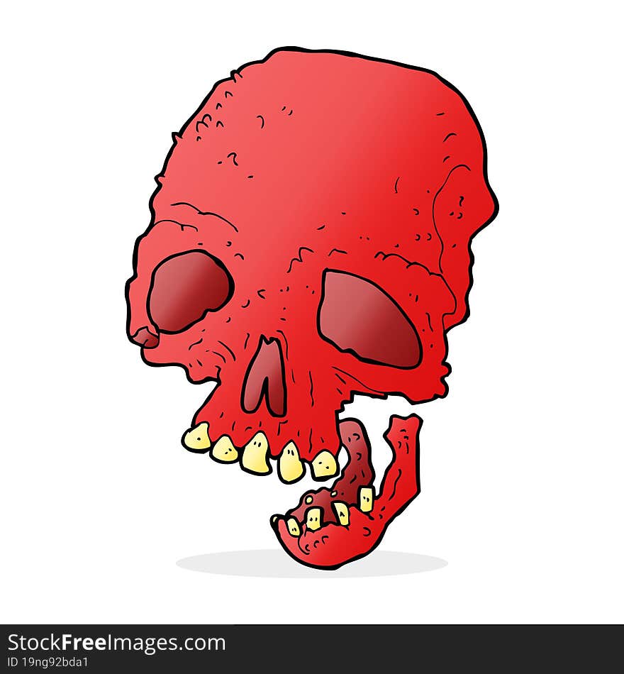 cartoon spooky skull