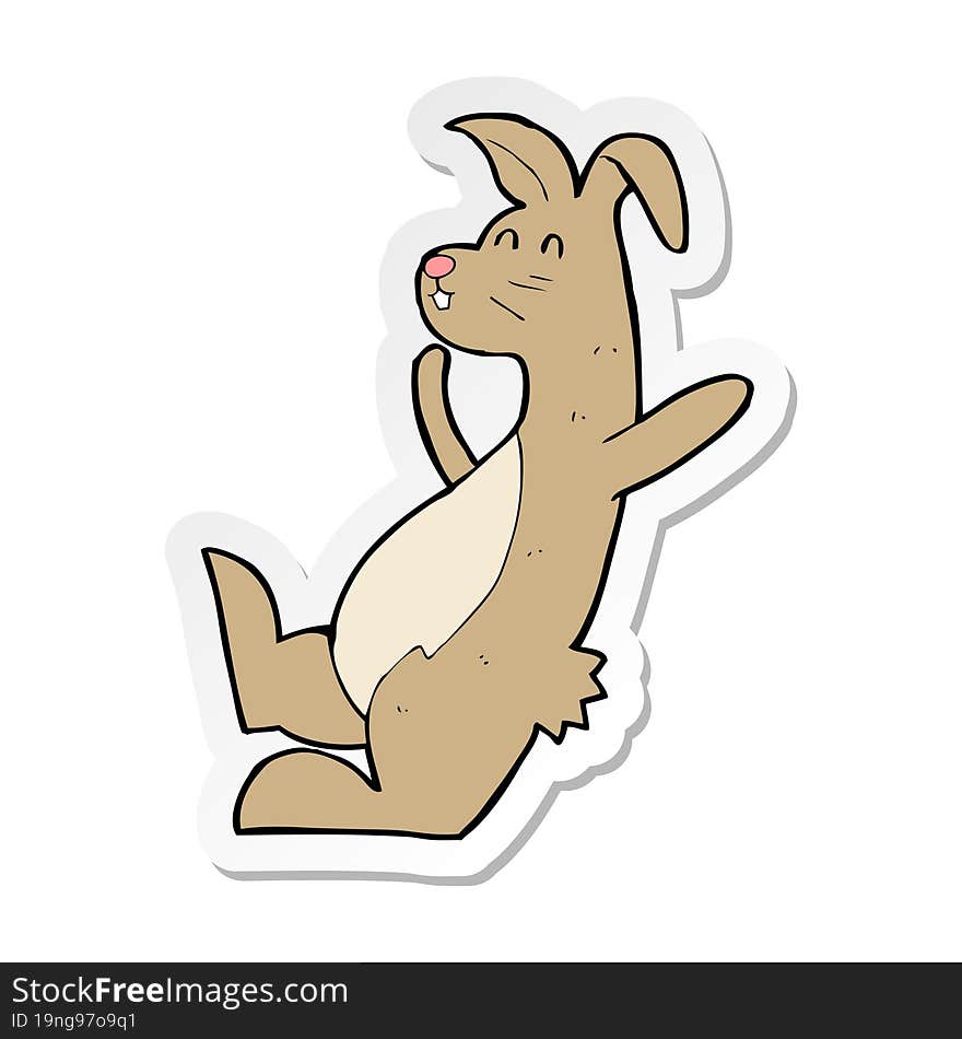 Sticker Of A Cartoon Hare