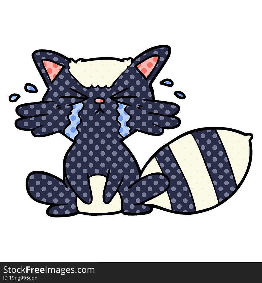 cartoon raccoon crying. cartoon raccoon crying