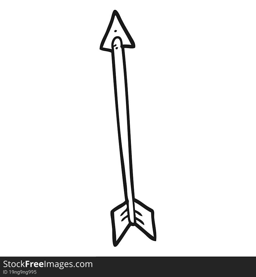 black and white cartoon arrow