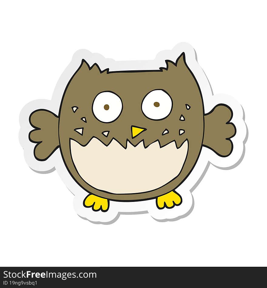 sticker of a cartoon owl