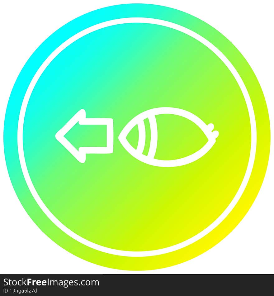 staring eye circular in cold gradient spectrum