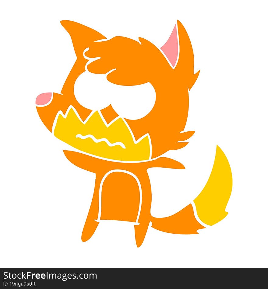 flat color style cartoon annoyed fox