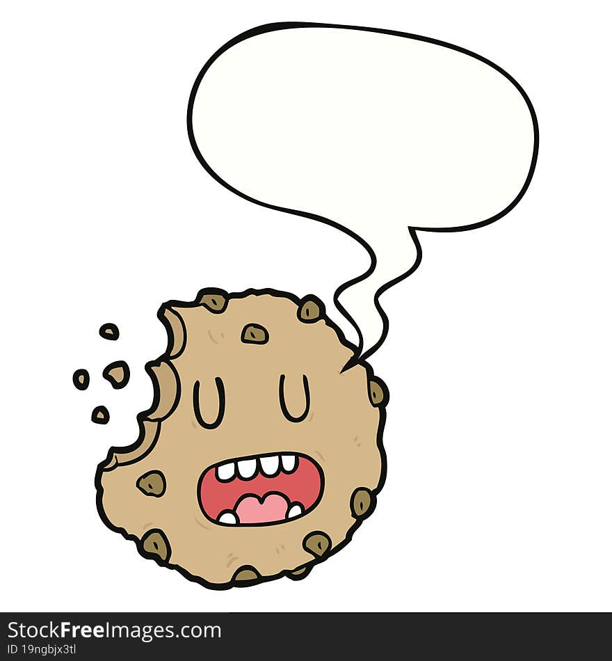 Cartoon Cookie And Speech Bubble