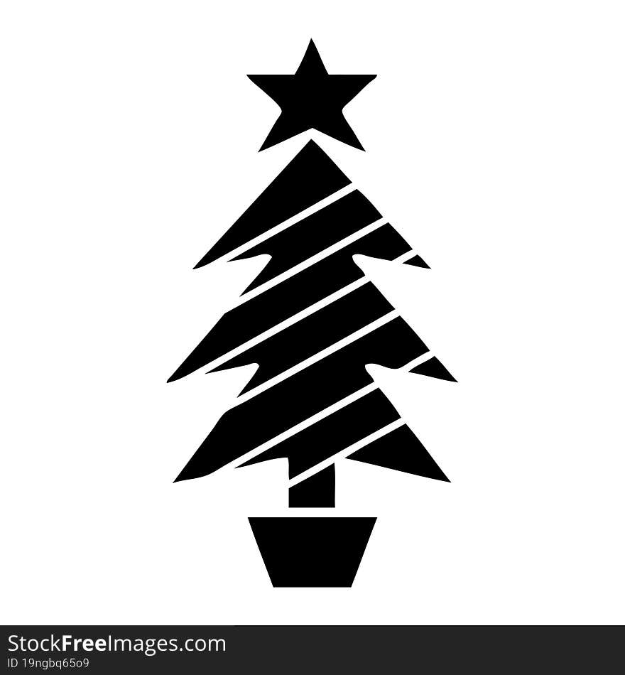 flat symbol of a christmas tree. flat symbol of a christmas tree