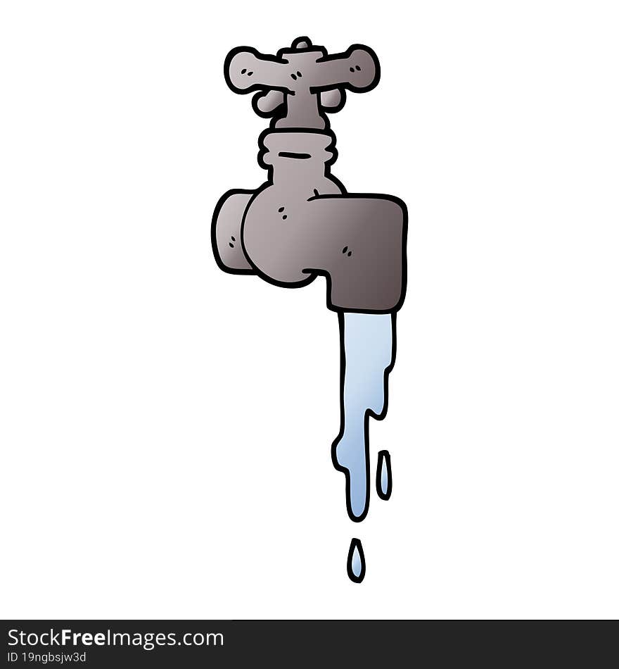 vector gradient illustration cartoon dripping faucet