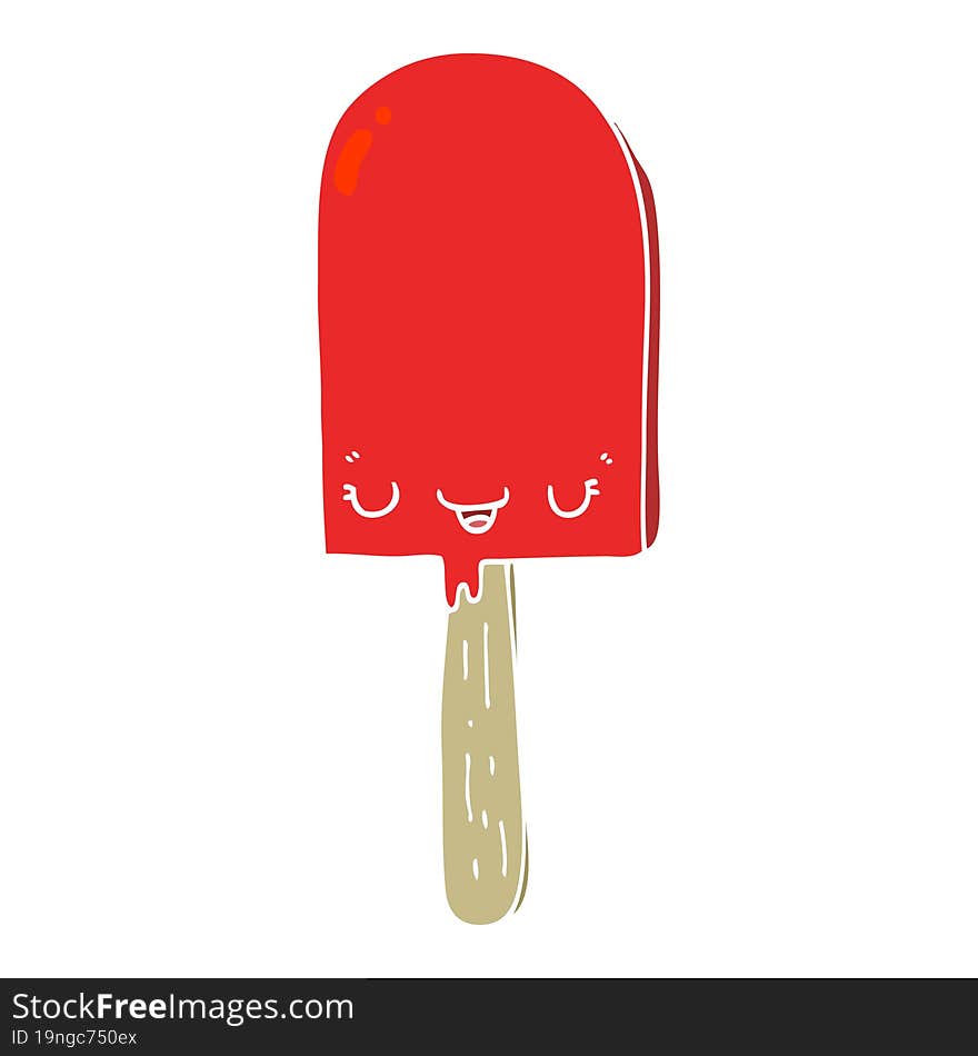 flat color style cartoon ice lolly