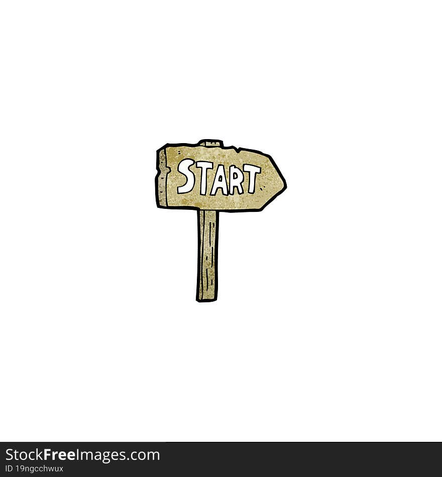 cartoon start sign