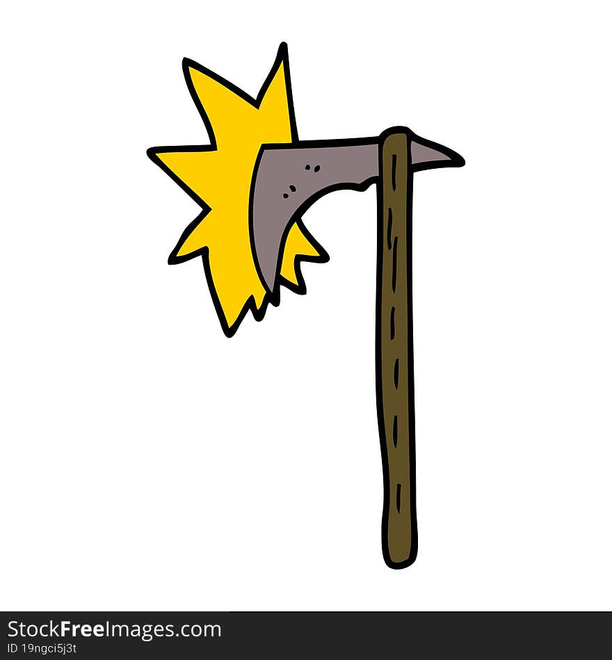 cartoon doodle viking axe