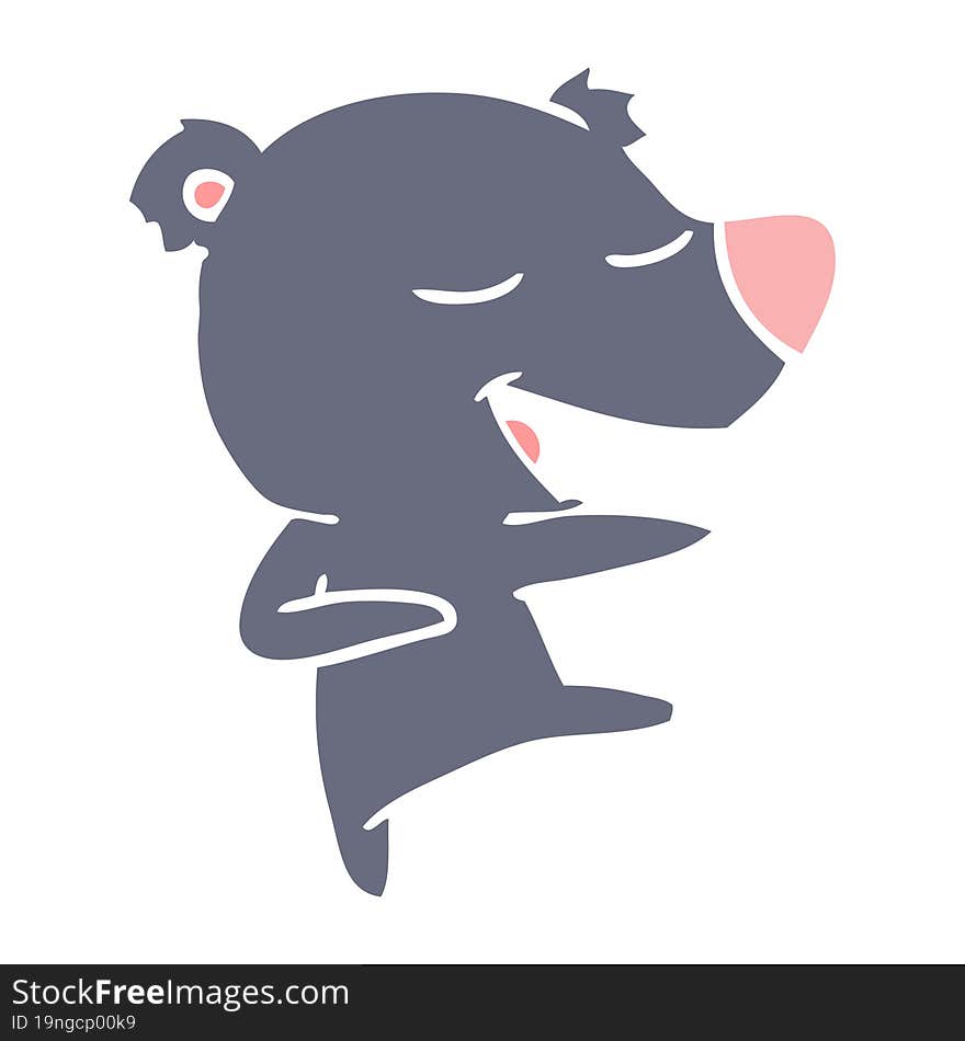 flat color style cartoon bear