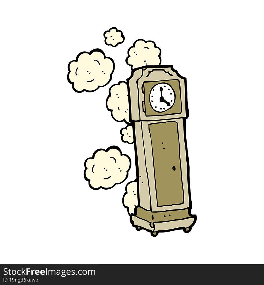 cartoon old grandfather clock