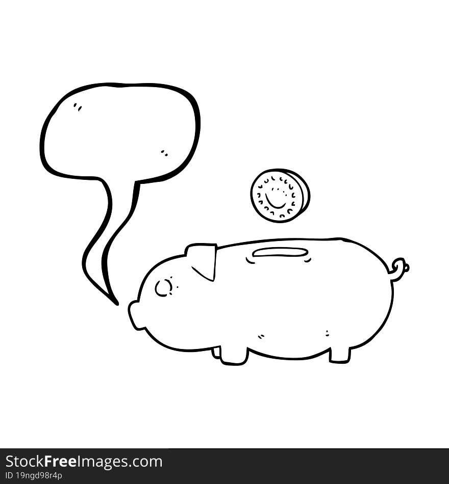 speech bubble cartoon piggy bank