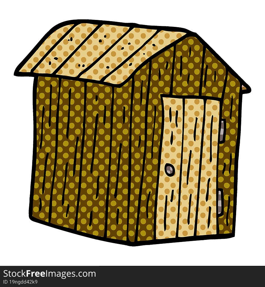 Cartoon Doodle Wood Shed