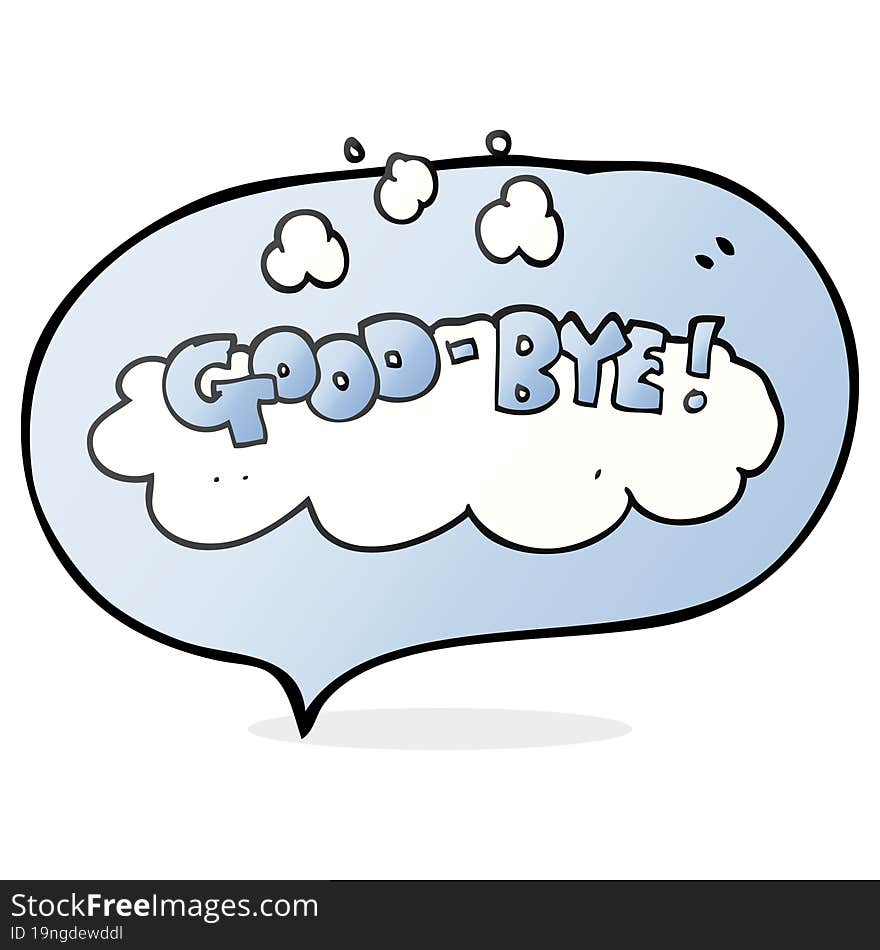 speech bubble cartoon good-bye symbol