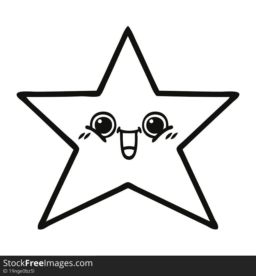 line drawing cartoon gold star