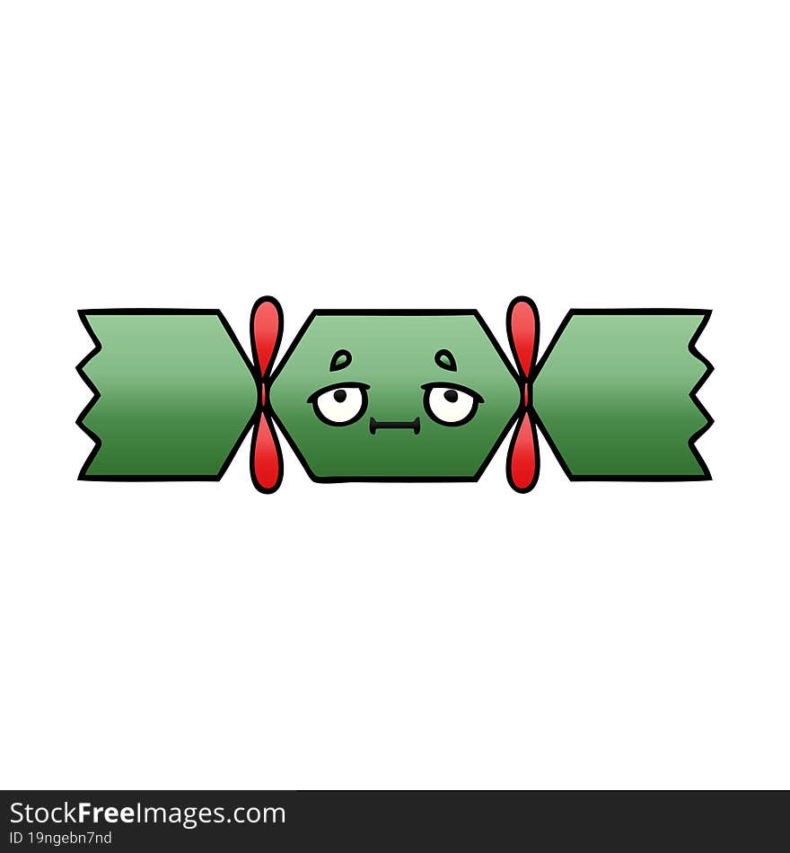 gradient shaded cartoon of a christmas cracker