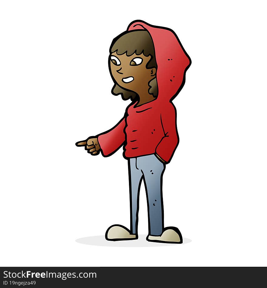 cartoon pointing teenager