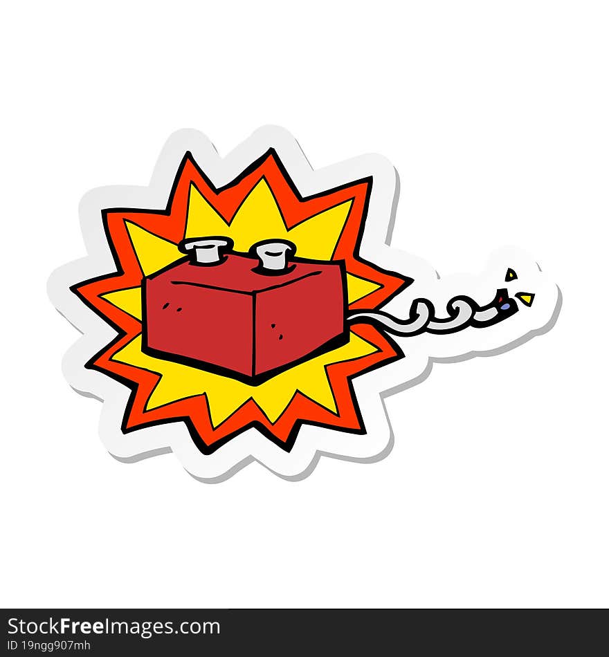 sticker of a cartoon battery