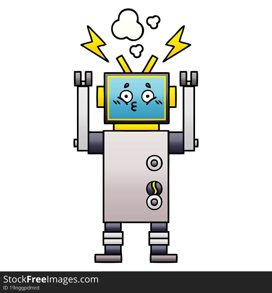 Gradient Shaded Cartoon Robot