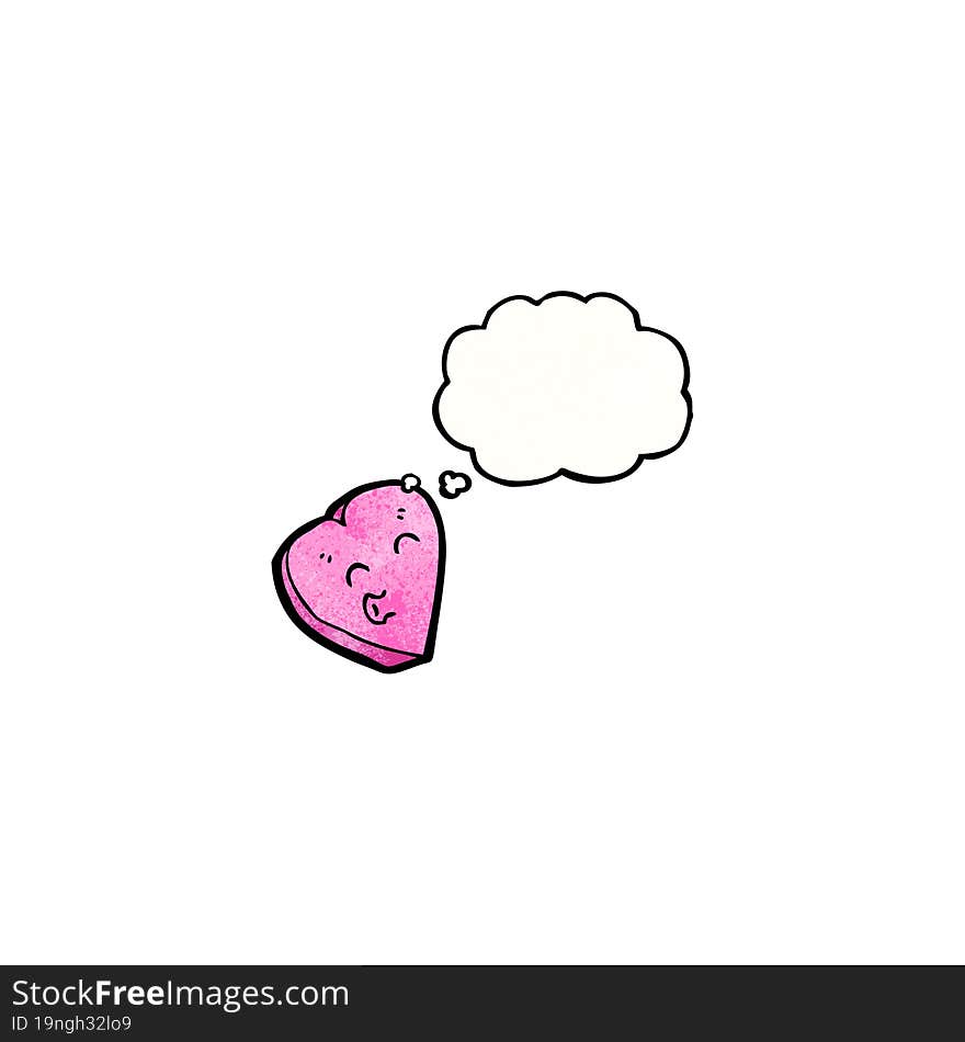 Cartoon Love Heart With Thought Bubble