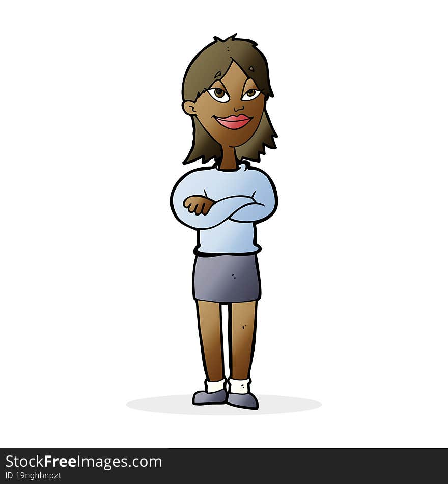 cartoon proud woman