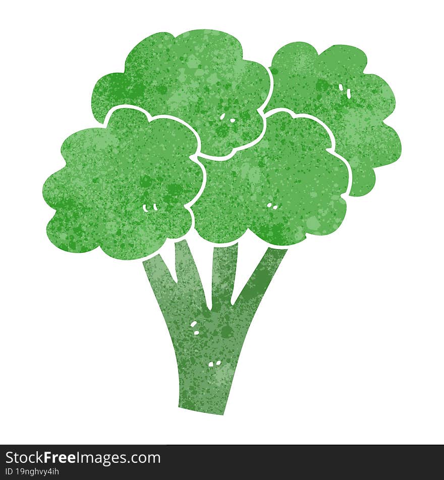 Retro Cartoon Broccoli