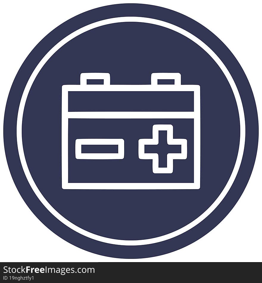 industrial battery circular icon