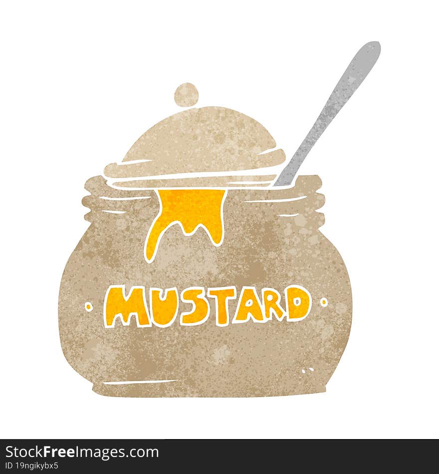 retro cartoon mustard pot