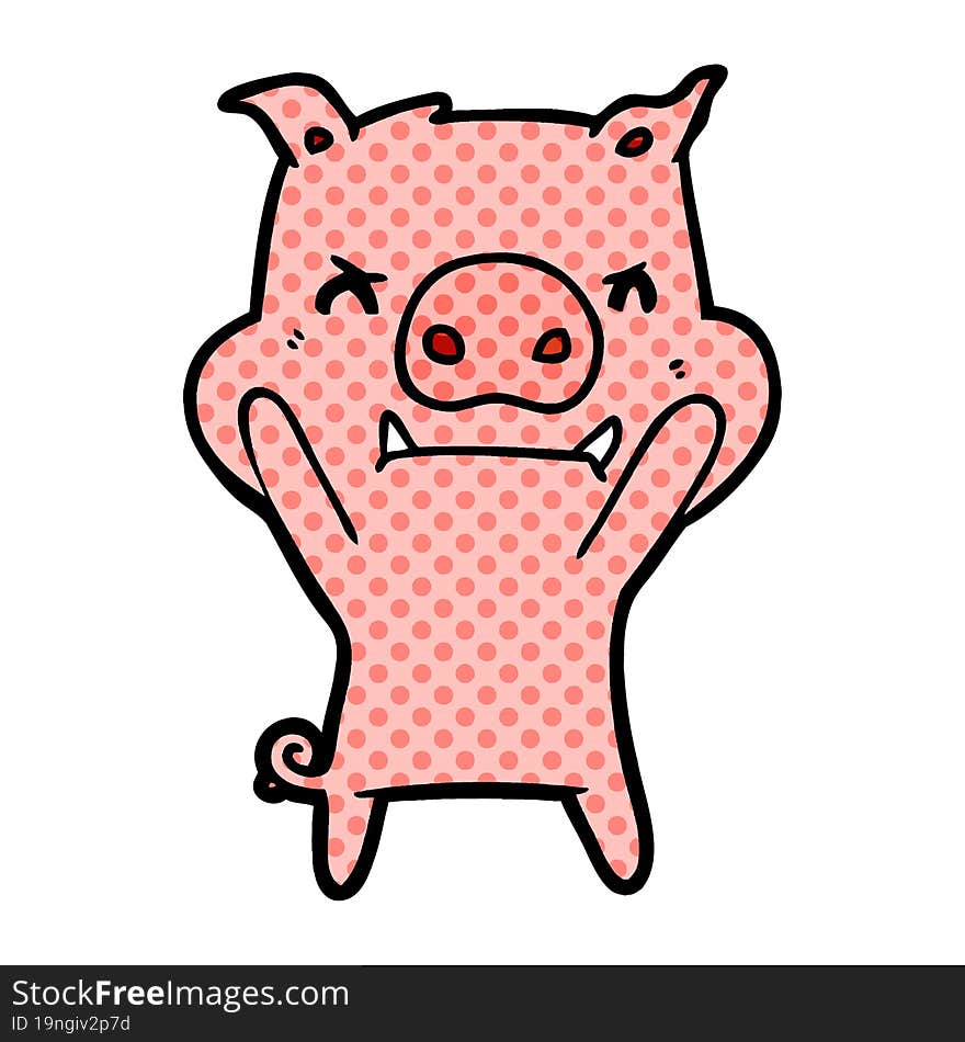 angry cartoon pig. angry cartoon pig