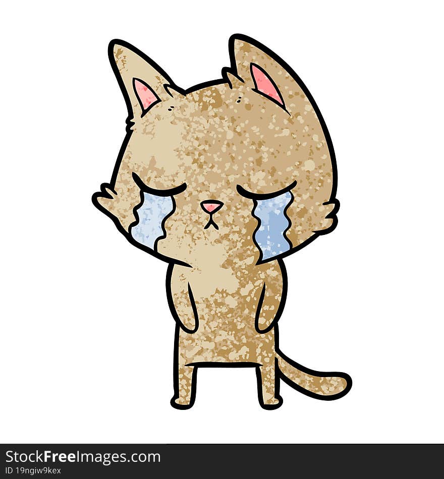 crying cartoon cat. crying cartoon cat