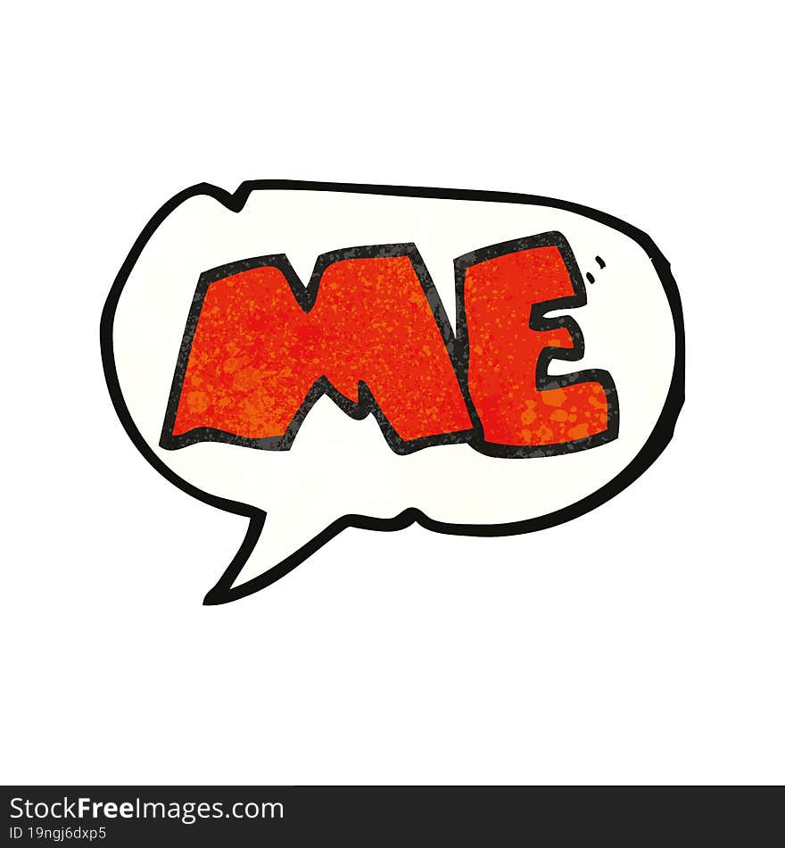 speech bubble textured cartoon ME symbol