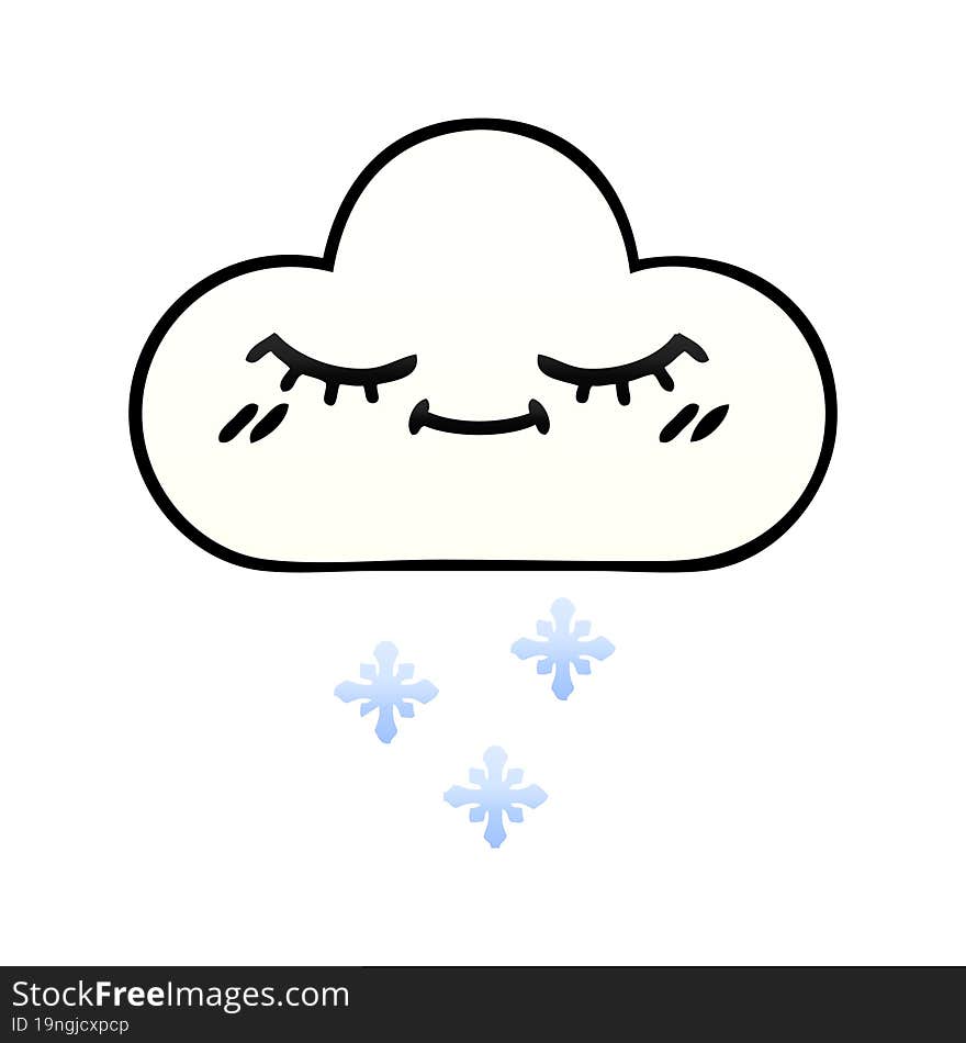 gradient shaded cartoon snow cloud