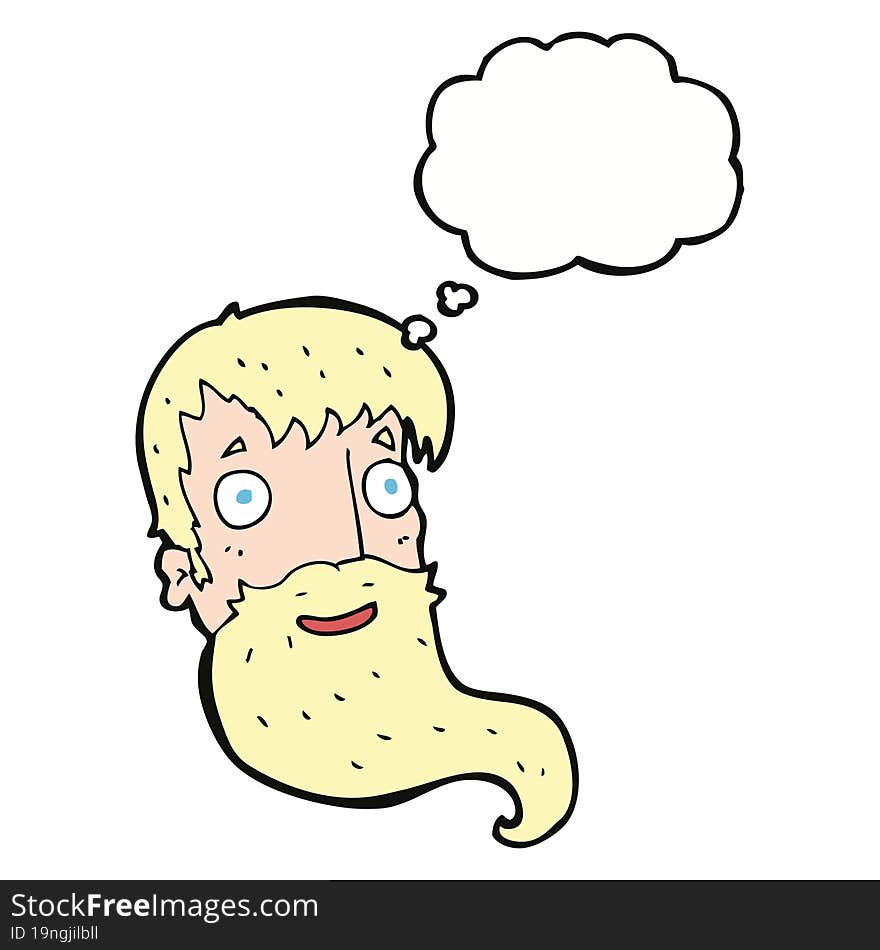 Cartoon Bearded Man With Thought Bubble