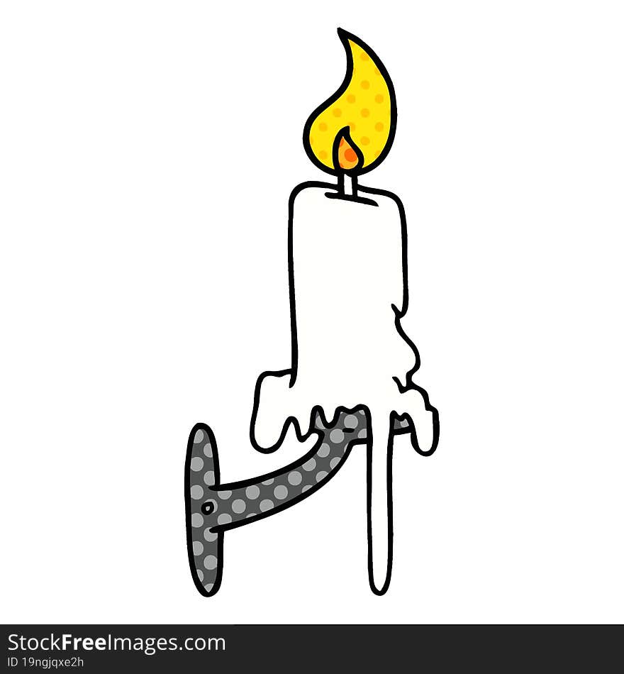 cartoon doodle of a candle stick