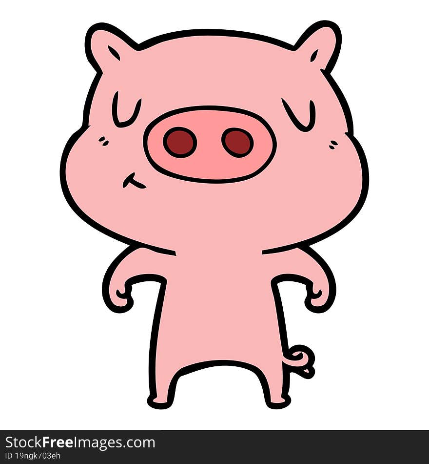 cartoon content pig. cartoon content pig