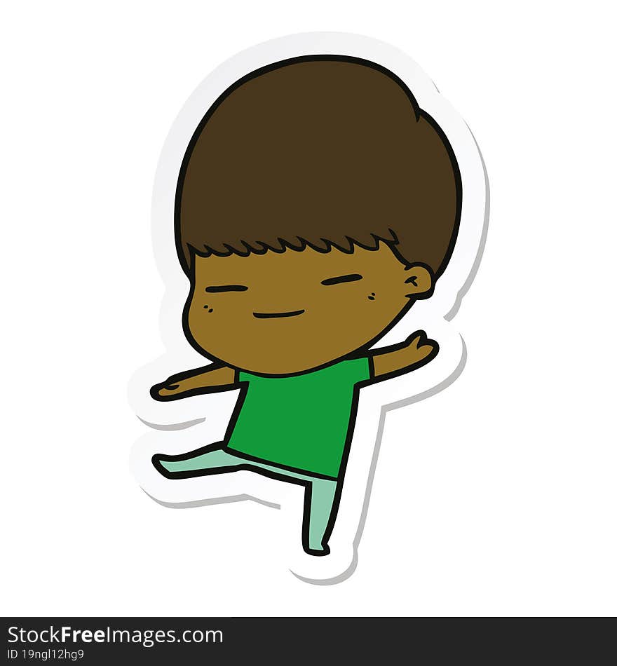 sticker of a cartoon smug boy