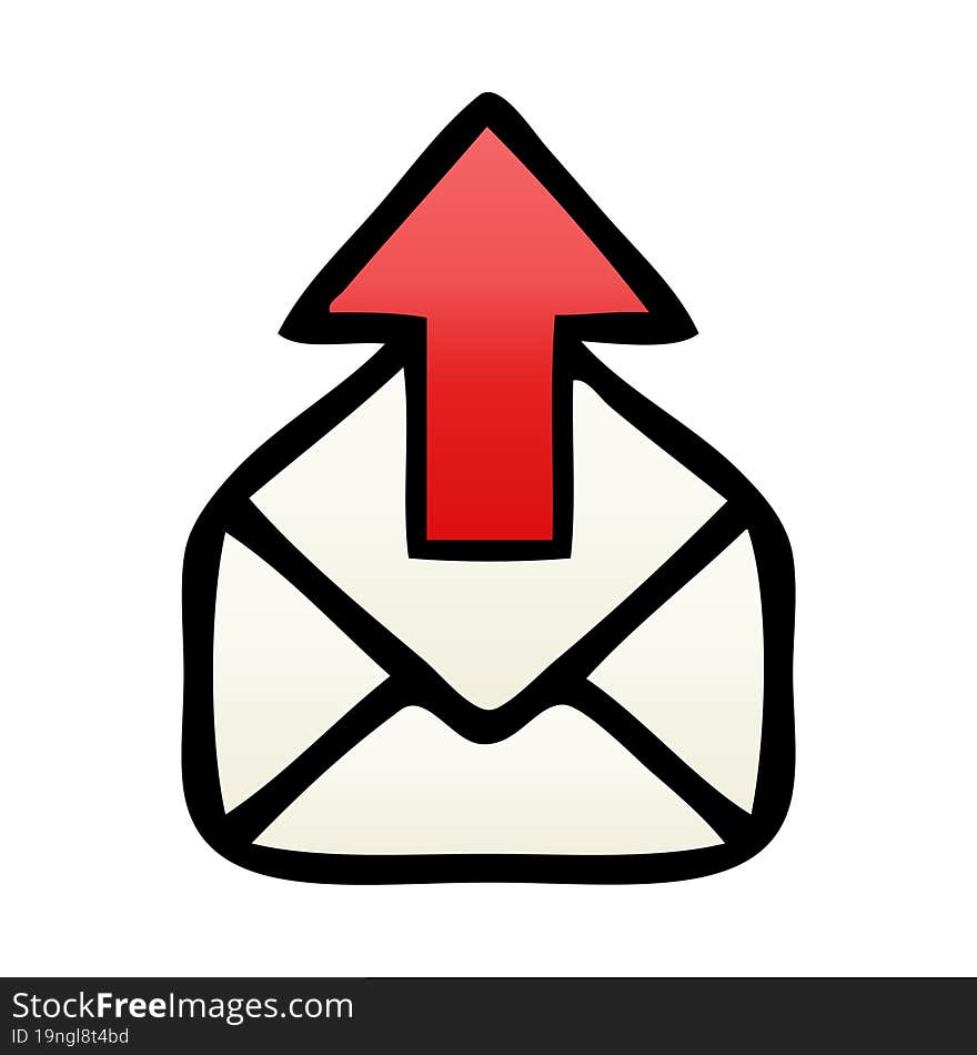 gradient shaded cartoon of a email sign