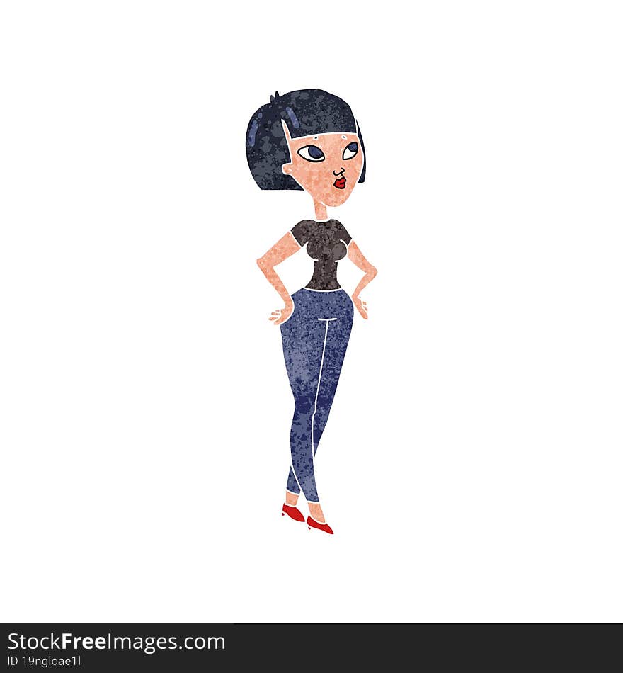 retro cartoon woman