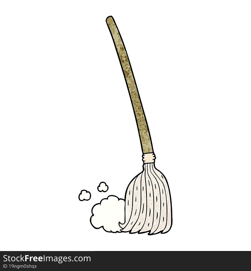 cartoon broom sweeping. cartoon broom sweeping