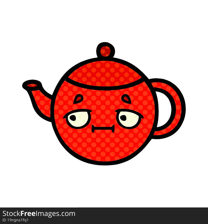 comic book style cartoon teapot