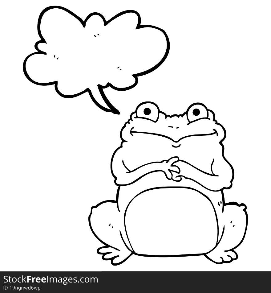 freehand drawn speech bubble cartoon funny frog