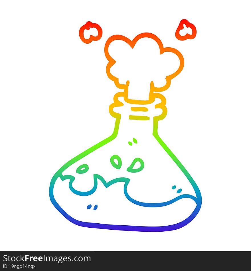 rainbow gradient line drawing cartoon science experiment