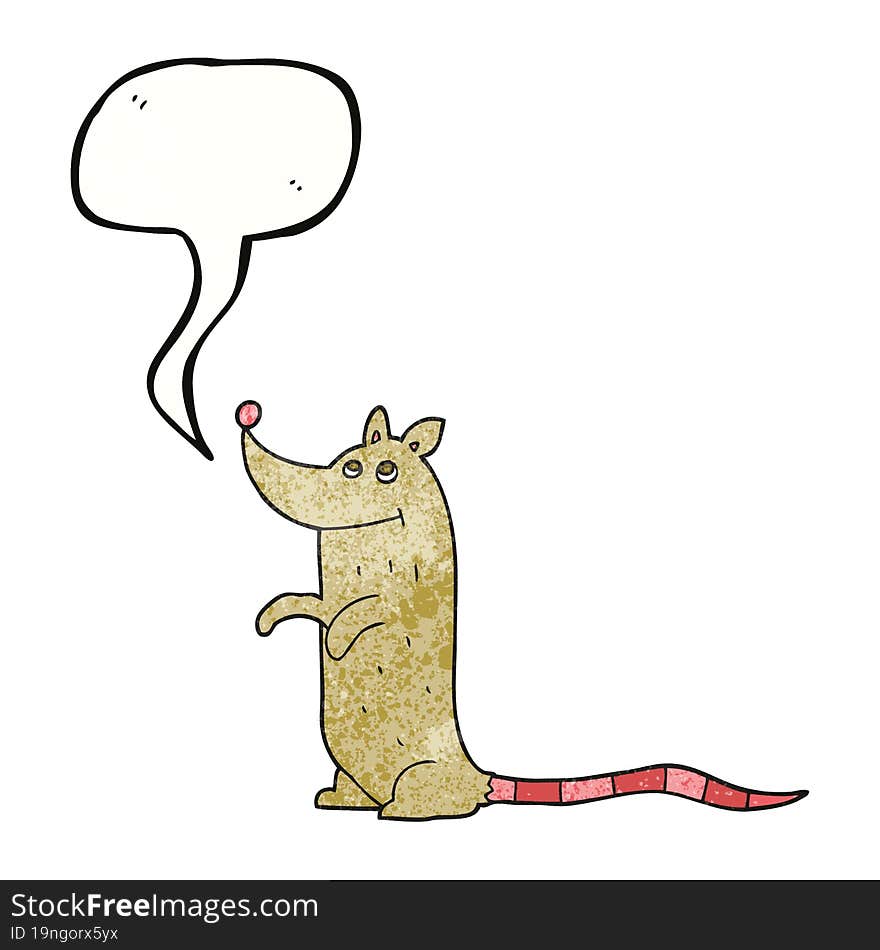 speech bubble textured cartoon rat