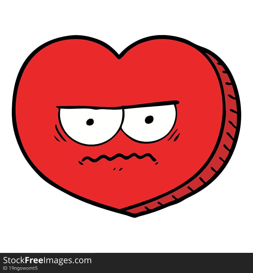 cartoon angry heart. cartoon angry heart