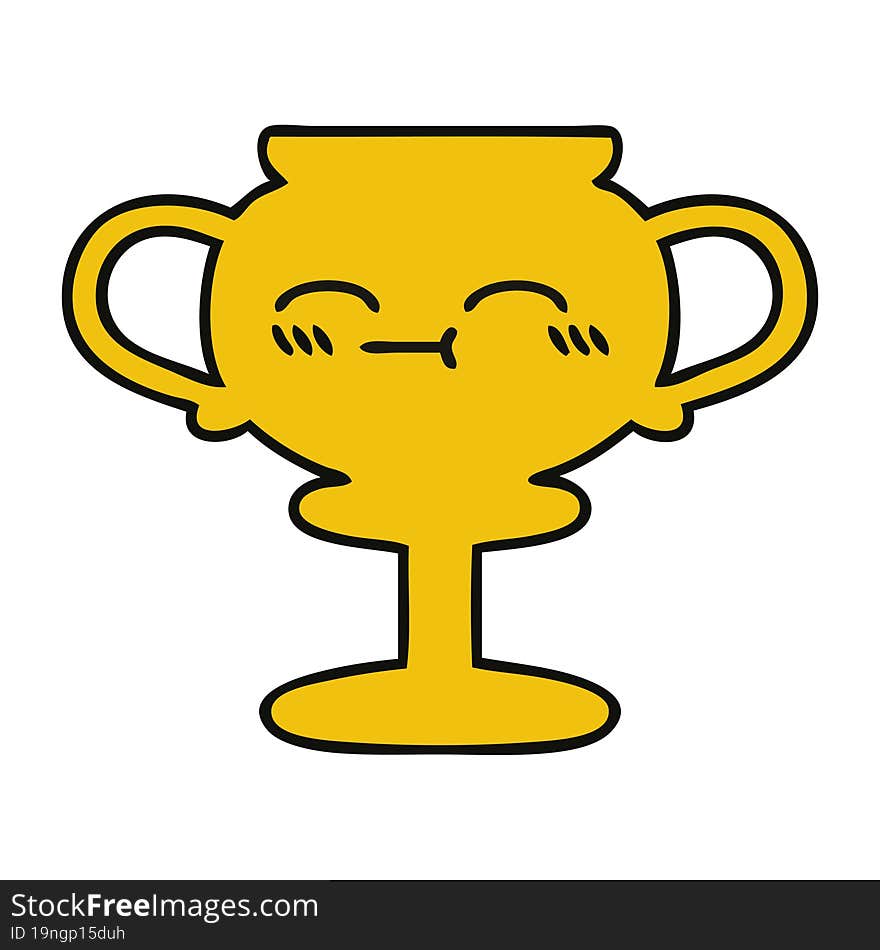 cute cartoon of a trophy. cute cartoon of a trophy