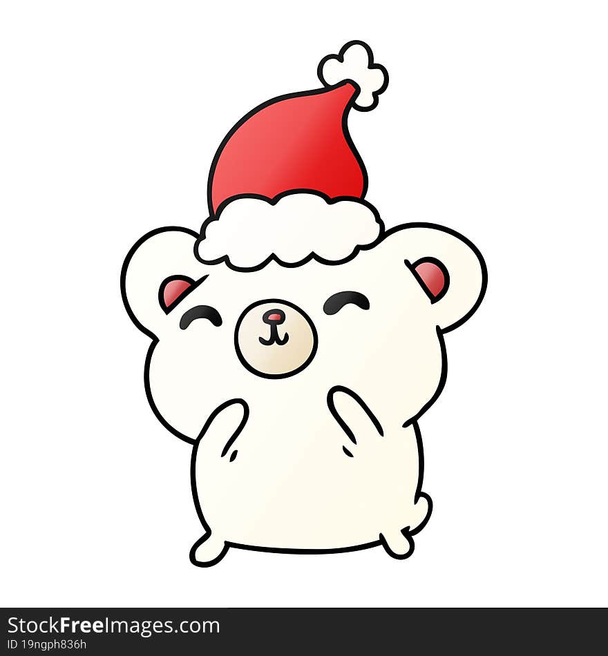 christmas gradient cartoon of kawaii polar bear