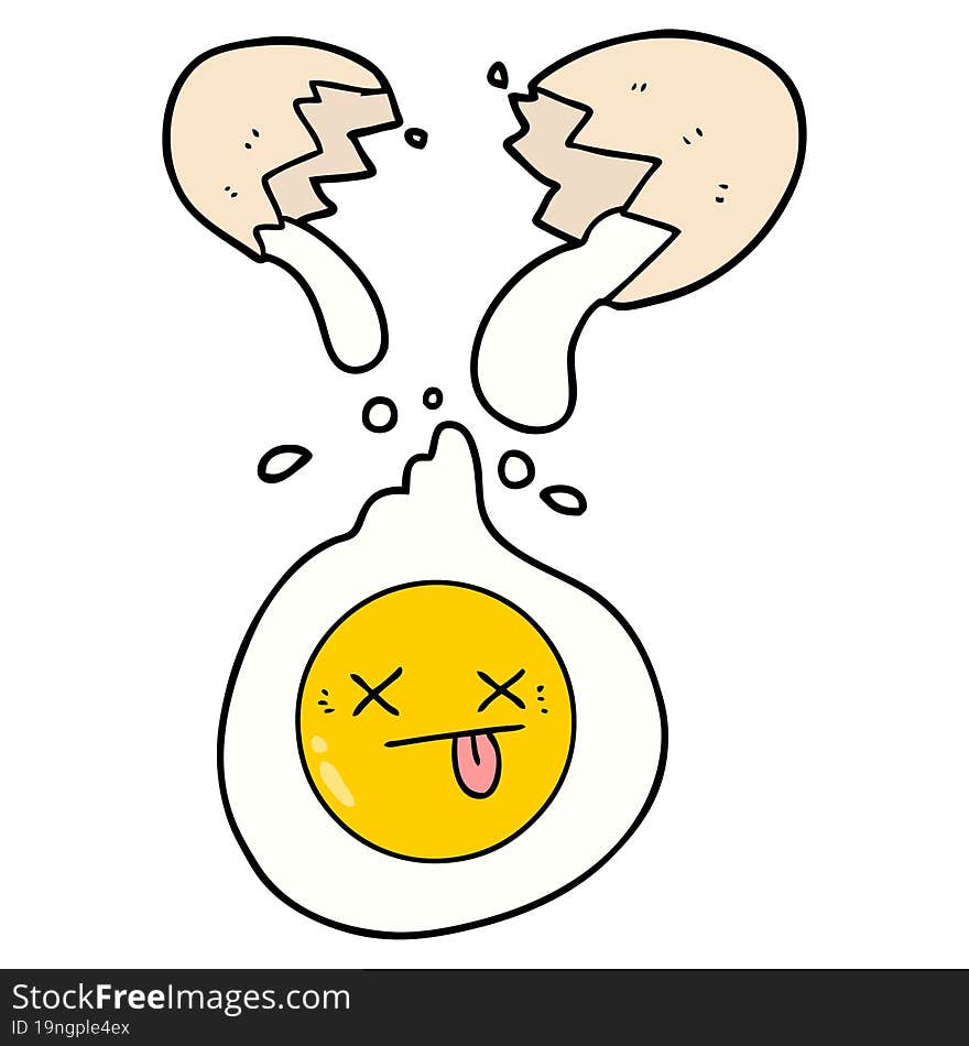 cartoon cracked egg. cartoon cracked egg