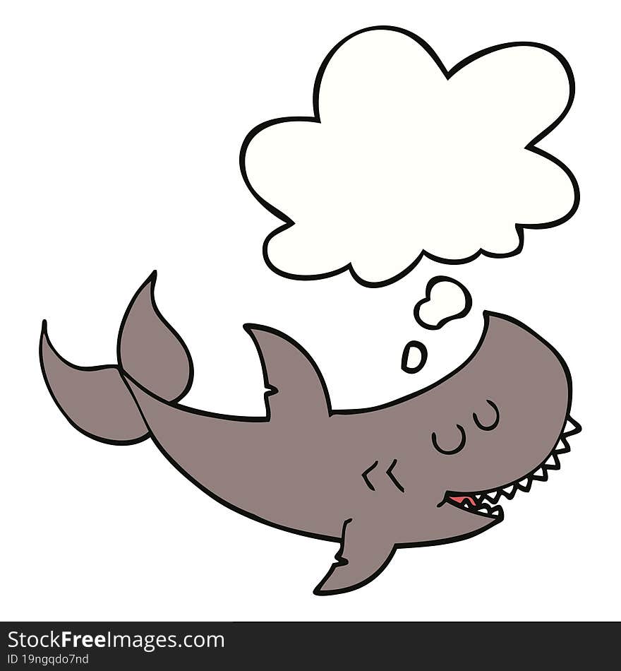 cartoon shark and thought bubble