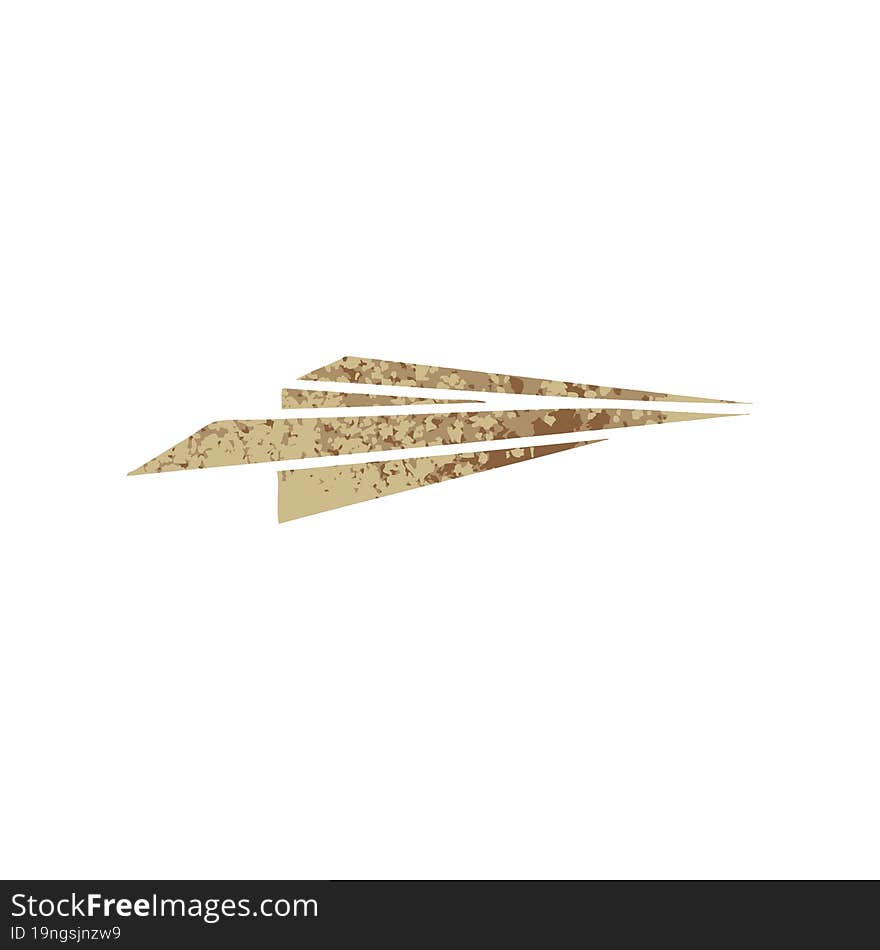 retro illustration style cartoon paper aeroplane