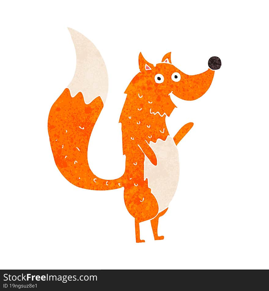 cartoon waving fox